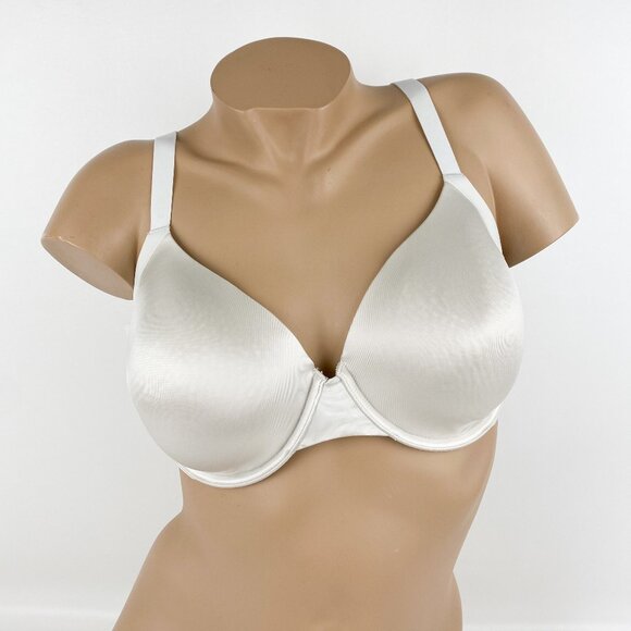 Women's Maidenform Underwire Bra size 38D Ivory-white Silky Fabric - Picture 1 of 6